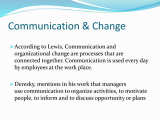 Communication & Change in Organizations | PPTX