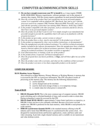 COMMUNICATION & COMPUTER SKILLS | PDF