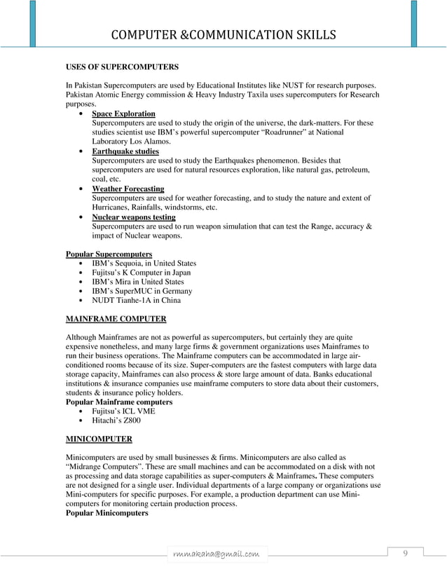 COMMUNICATION & COMPUTER SKILLS | PDF