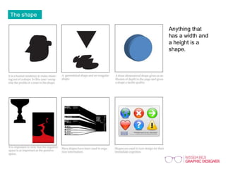 The shape
Anything that
has a width and
a height is a
shape.
 