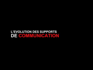 L’EVOLUTION DES SUPPORTS DE  COMMUNICATION 