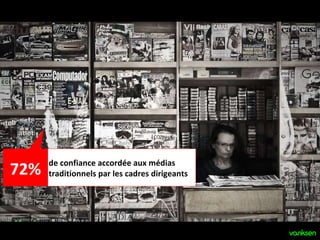 de confiance accordée aux médias traditionnels par les cadres dirigeants 72% 