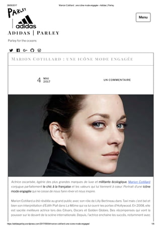 Communication digitale - adidas parley