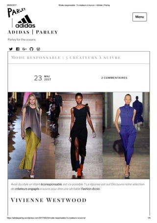 Communication digitale - adidas parley