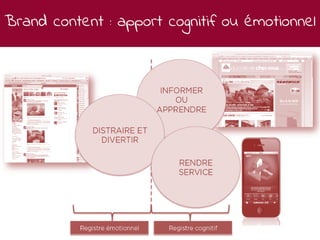 Brand content : apport cognitif ou émotionnel
Mars 2018 31
 