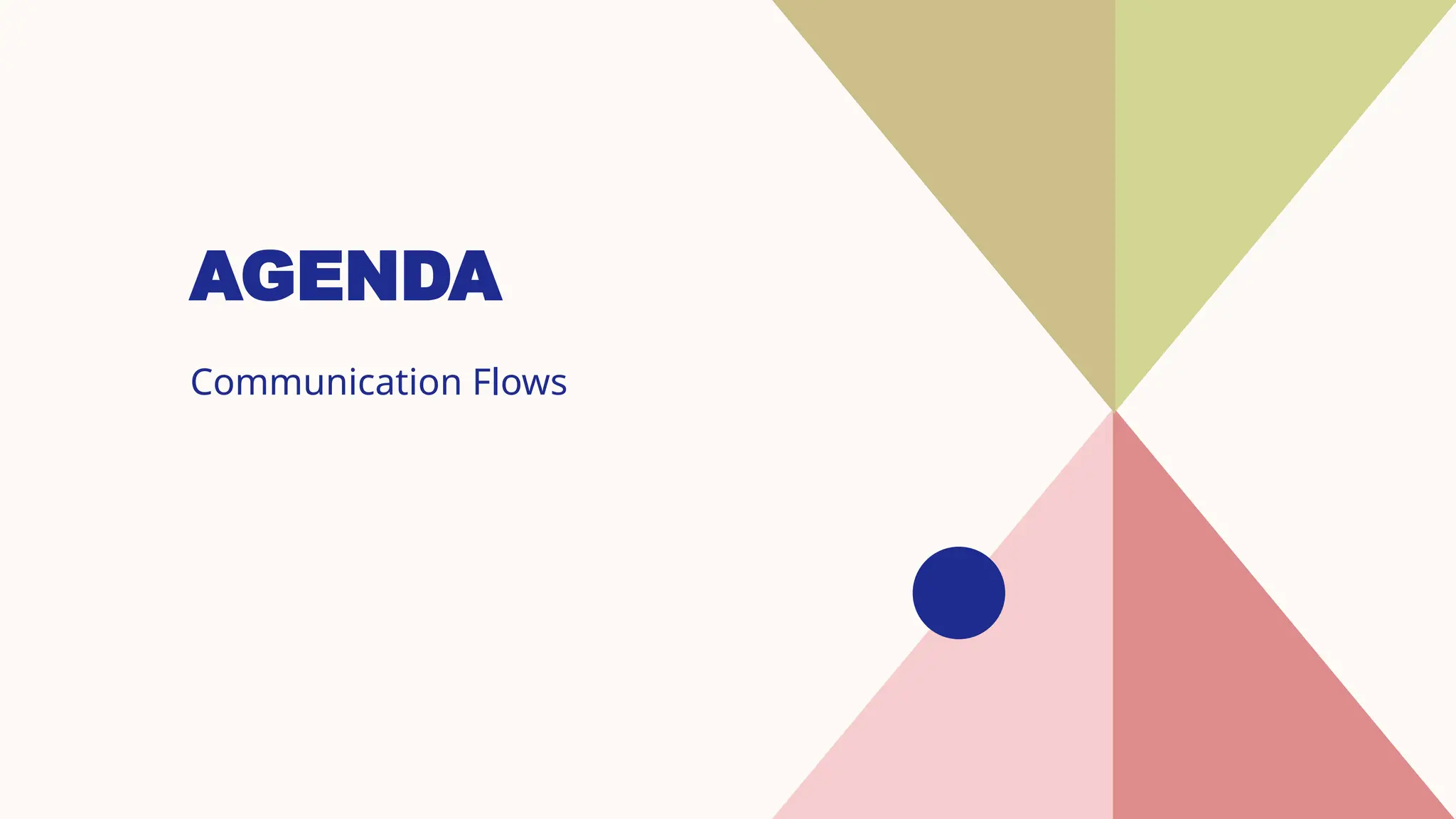 AGENDA
Communication Flows
 
