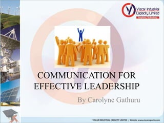 COMMUNICATION FOR
EFFECTIVE LEADERSHIP
By Carolyne Gathuru
 