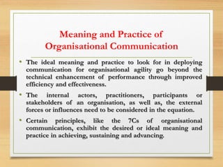 Communication for organisational agility 