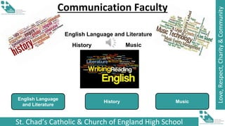 St. Chad’s Catholic & Church of England High School
Love,
Respect,
Charity
&
Community
Communication Faculty
History Music
English Language and Literature
English Language
and Literature
History Music
 