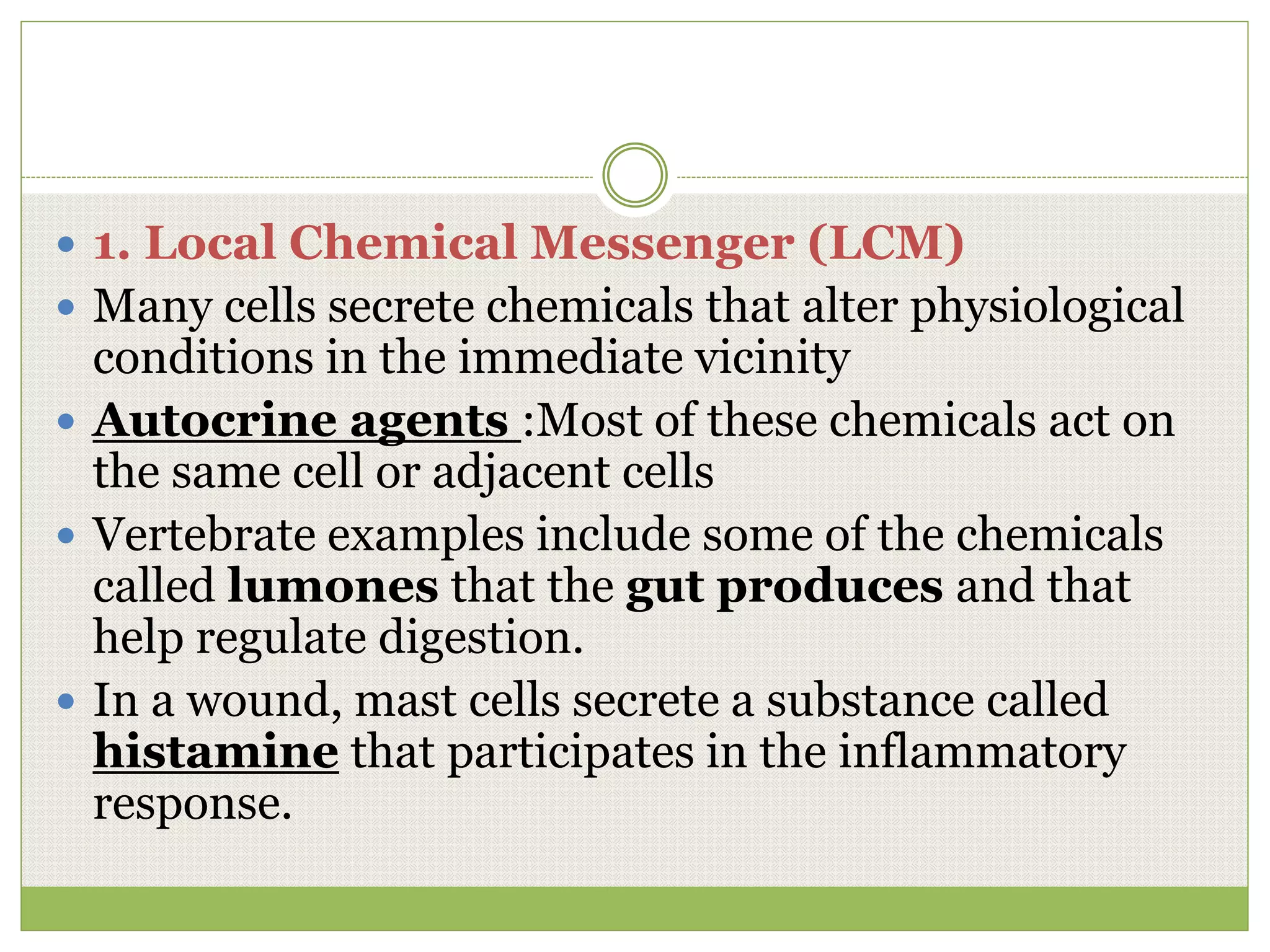 The Endocrine System and Chemical Messengers PPT