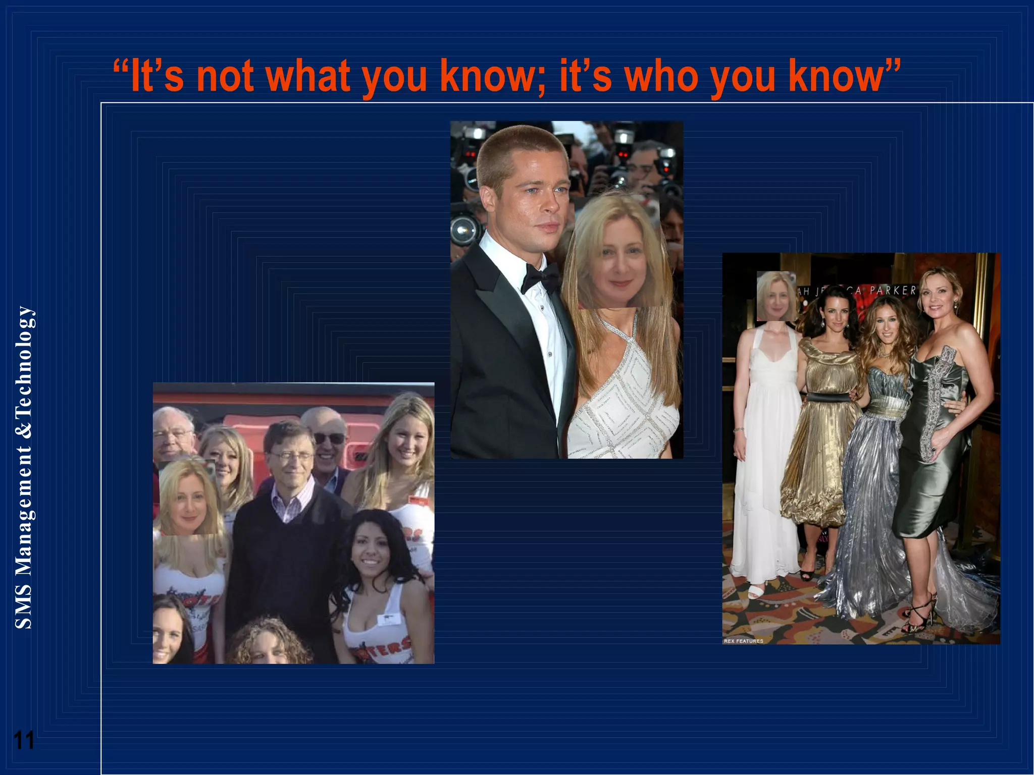 “ It’s not what you know; it’s who you know” 