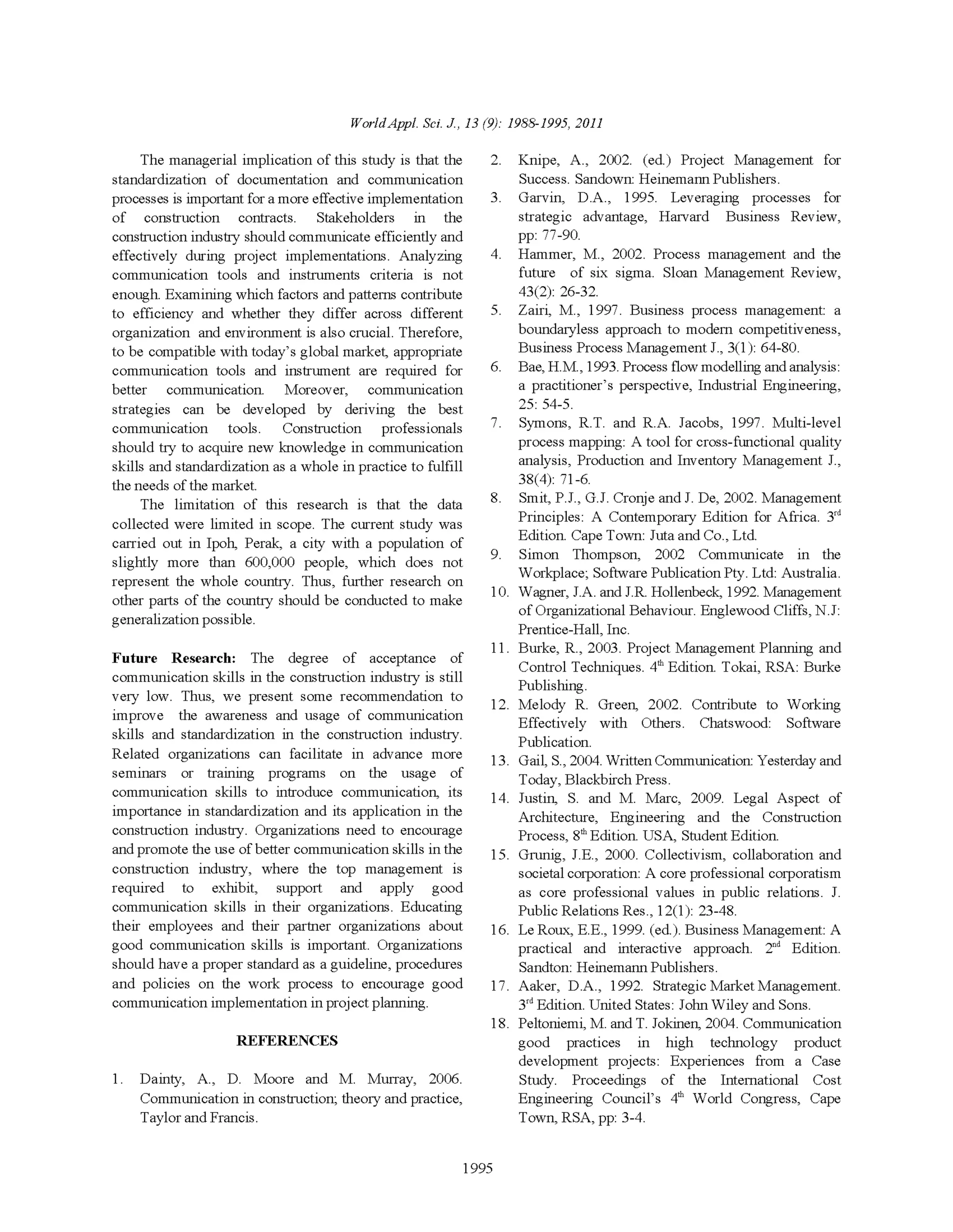 CSCM Communication in construction