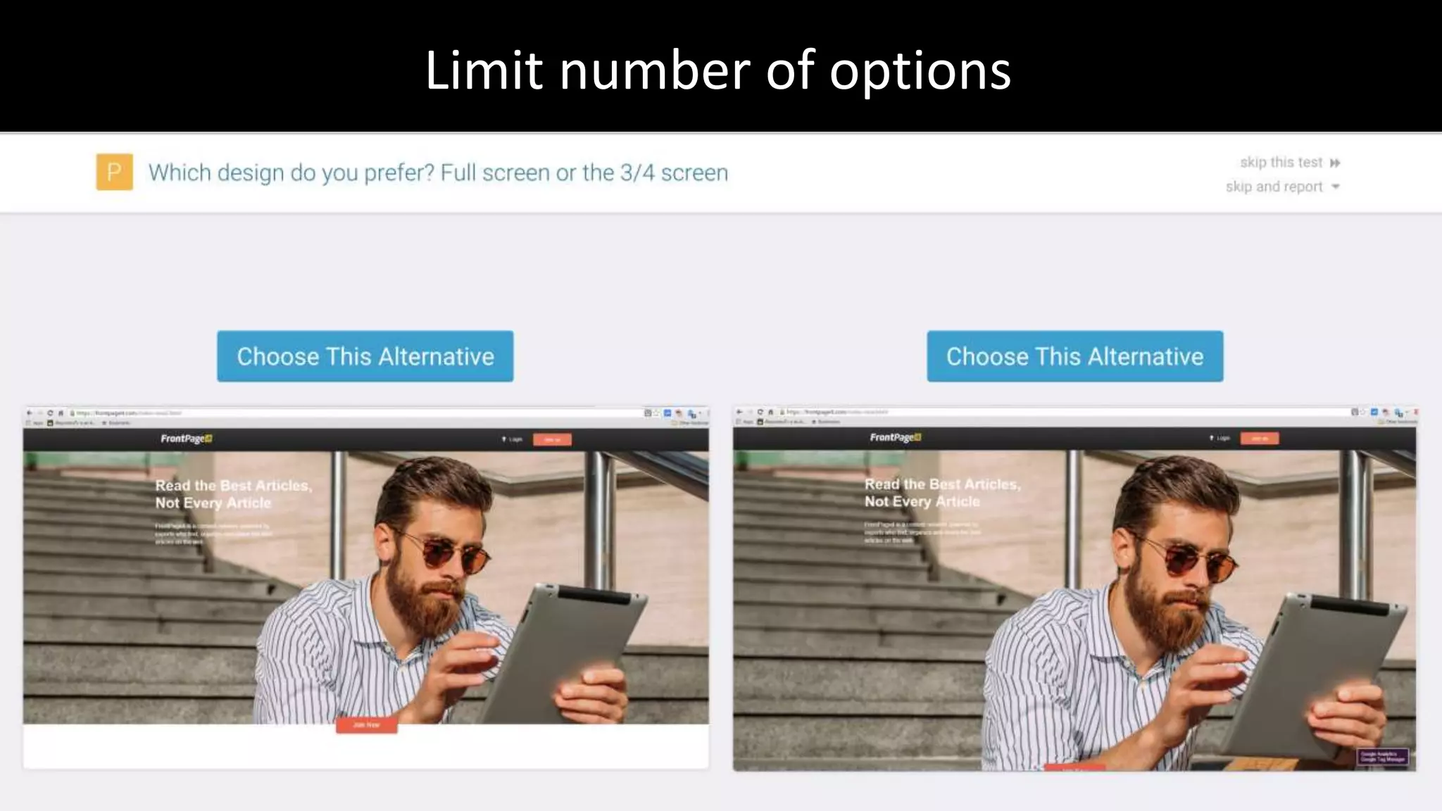 Limit number of options
 