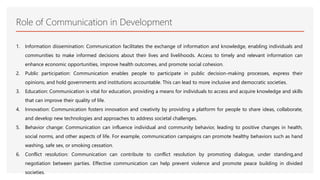 Communication in Development C4D - MA Journalism and Multimedia | PPTX