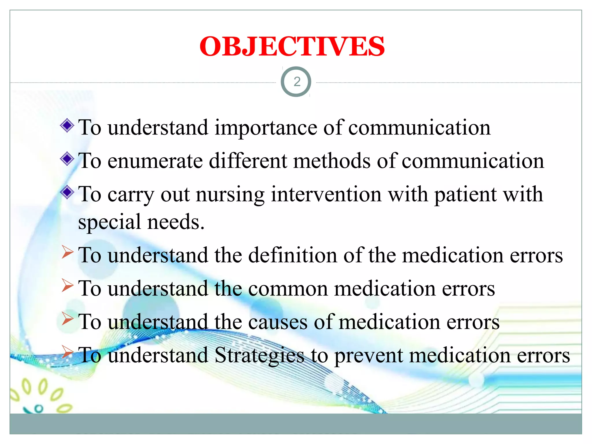 Communication in drug administration | PPT
