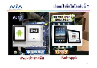 เกิดอะไรขึ นในโลกใบนี ?




iPed-ประเทศจีน       iPad-Apple
                                      11
 