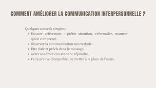 Communication Interpersonnelle .pdf LA COMMUNICATION INTERPERSONNELE | PDF