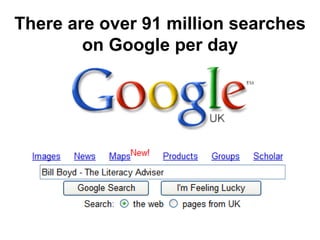 There are over 91 million searches on Google per day 