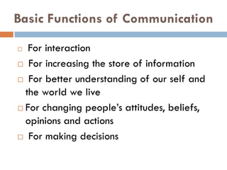 Introduction on Communication and its Meaning | PDF