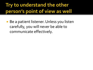 Impatient Listener Communication and its importance in building interpersonal relations | PPTX