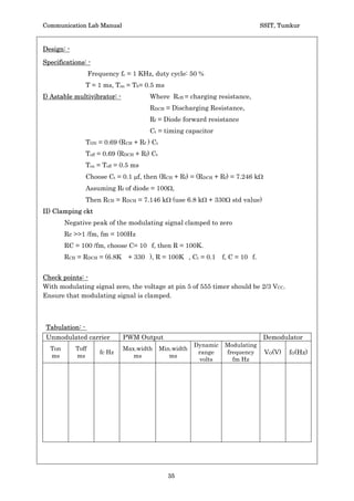 Communication Lab Manual                              SSIT, Tumkur



Circuit Diagram: -
Pulse Width modulation and demodulation




                           Pulse Width Demodulation




                                    33
 
