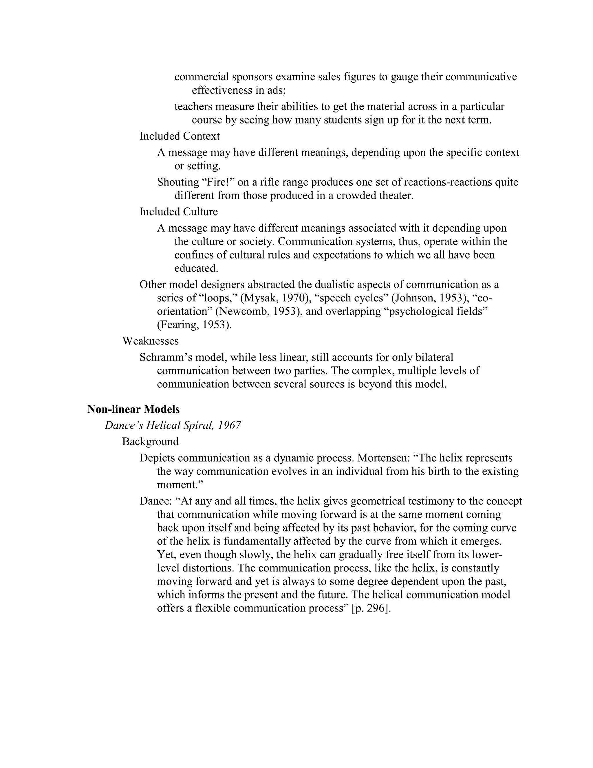 Communication models