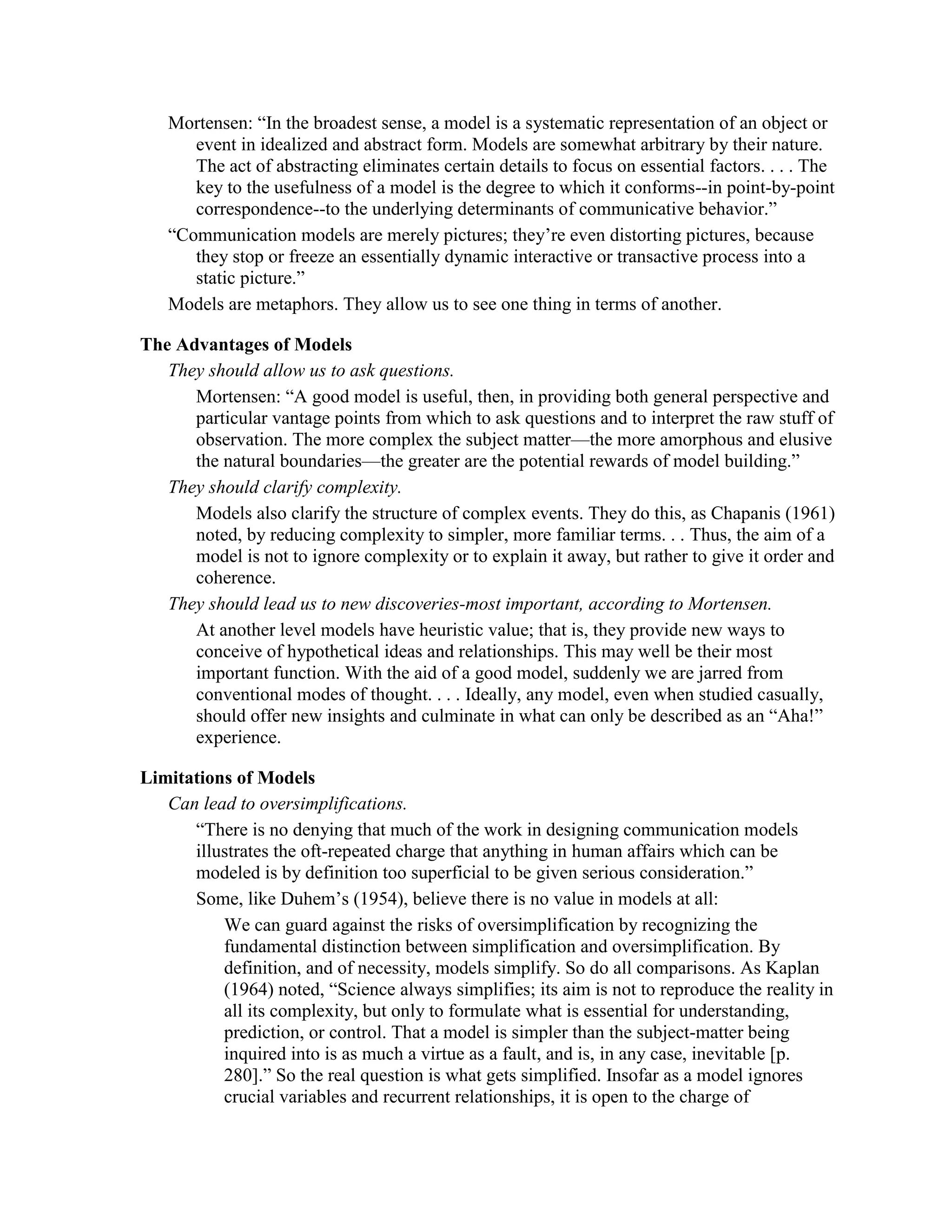 Communication models