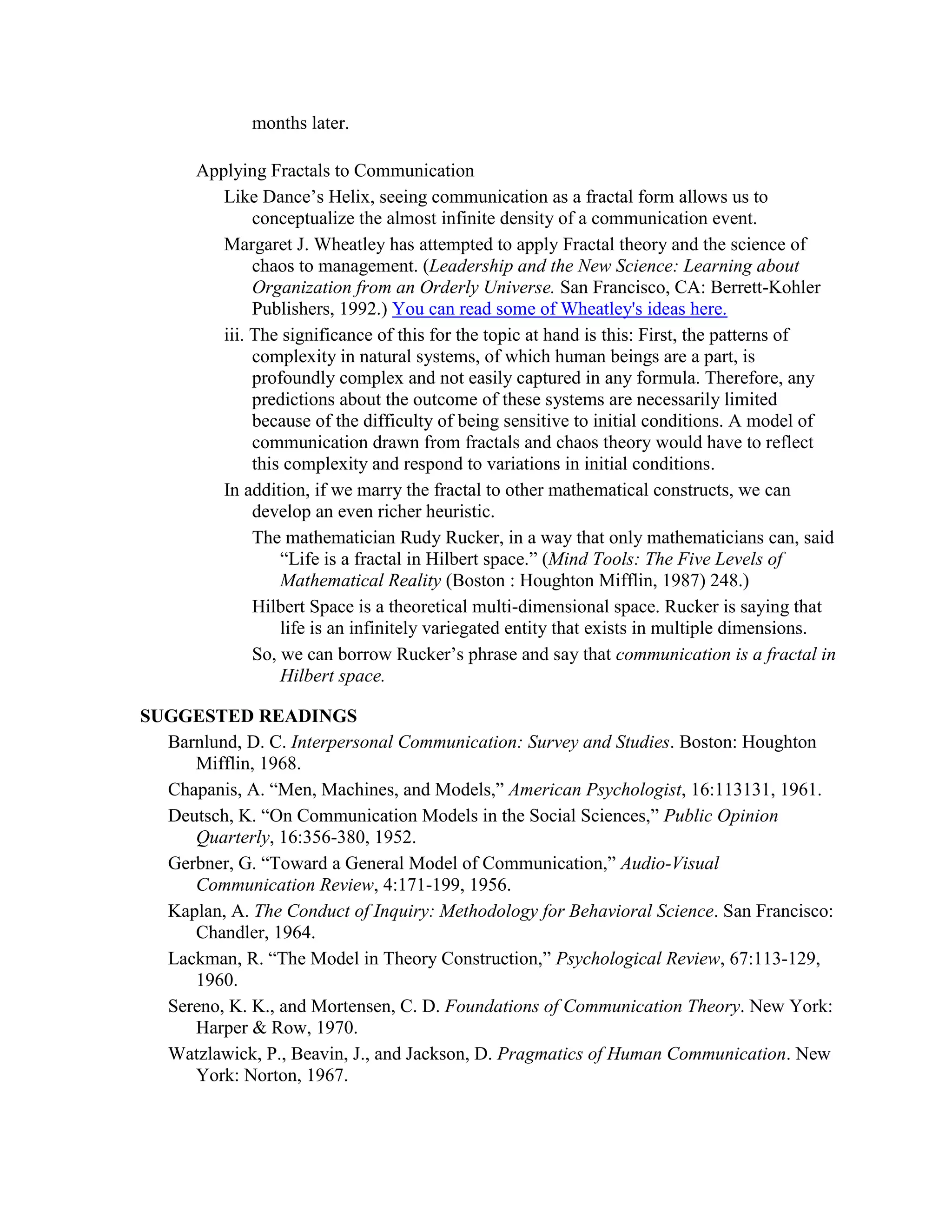 Communication models