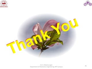 26
Dr. G. Balamurugan
Department of Electronics Engineering, MIT Campus
 