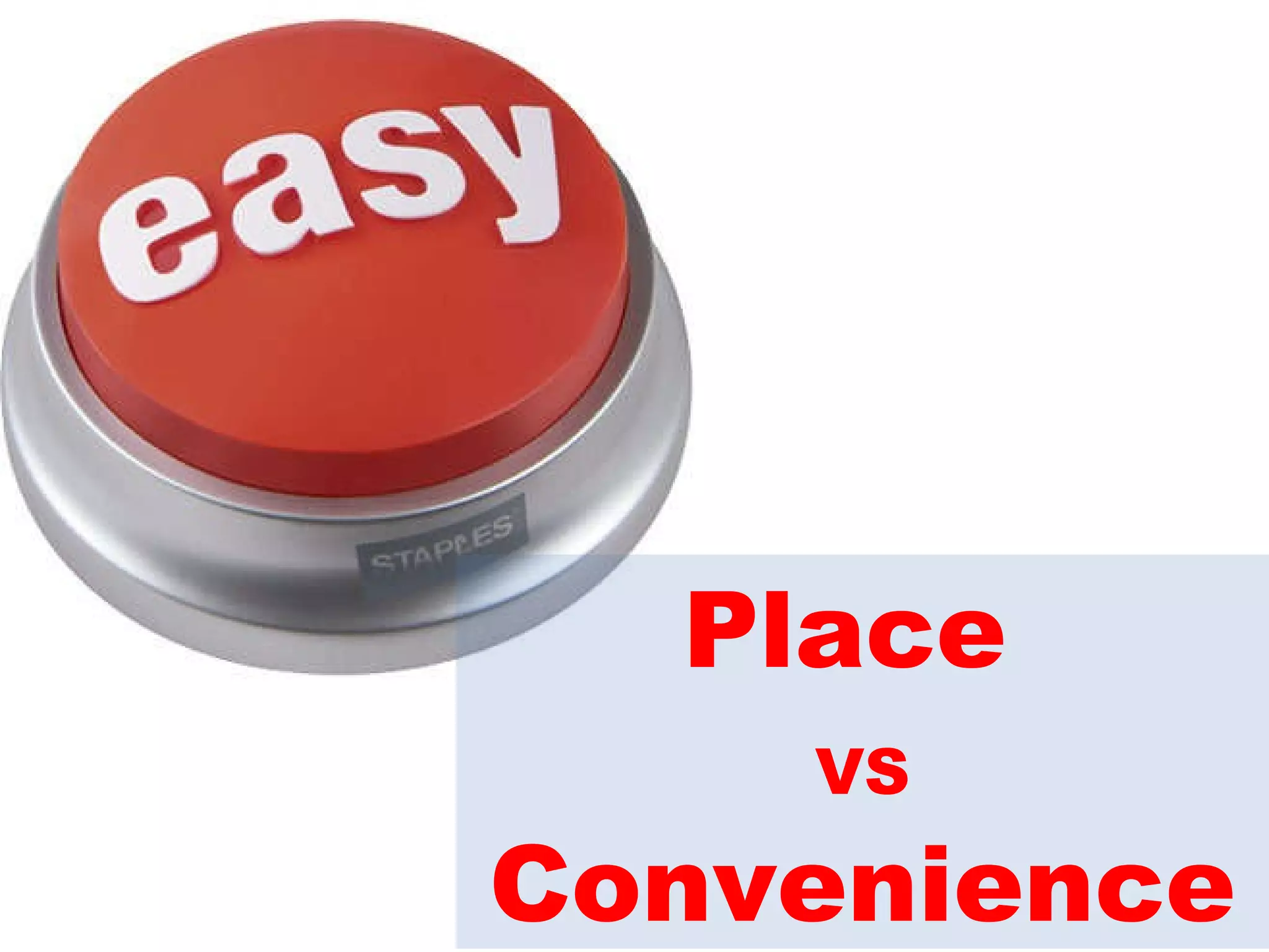 Place  VS  Convenience 