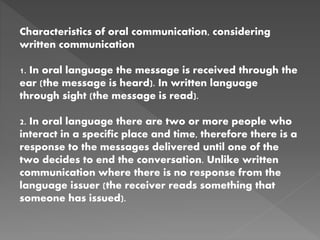 Communication oral | PPT