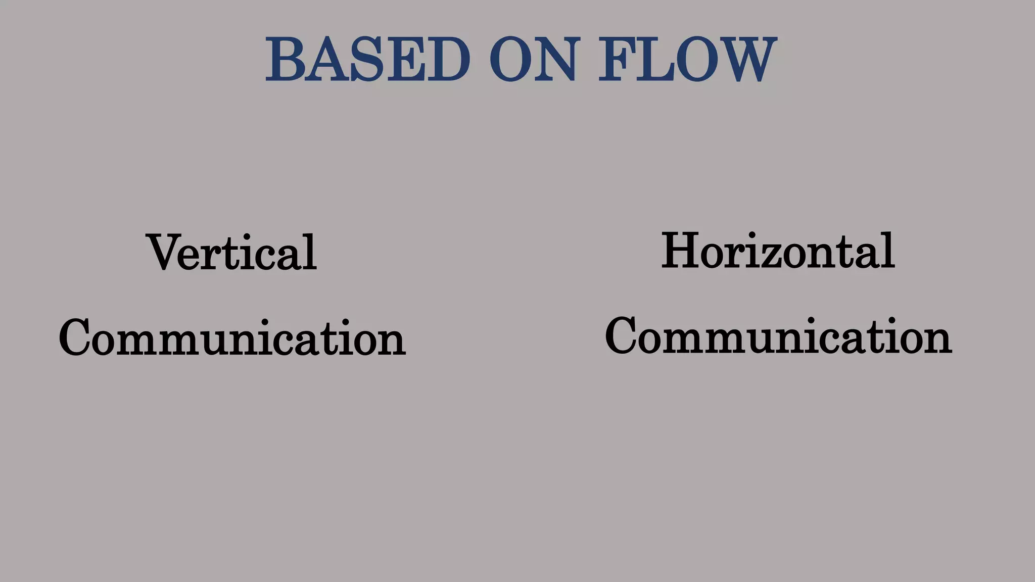 BASED ON FLOW
Vertical
Communication
Horizontal
Communication
 