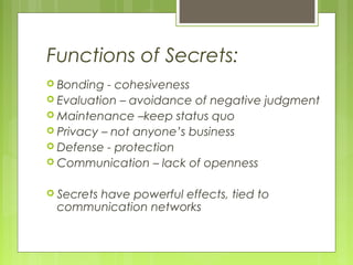 Secretive Communication Communication patterns | PPT