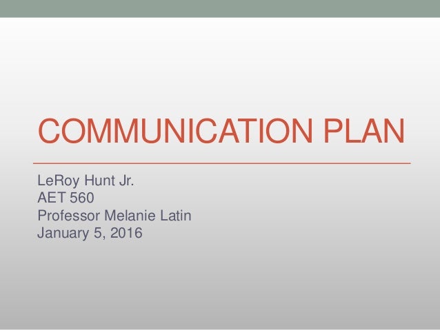 communication plan presentation plan a presentation