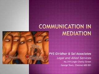 © PVS Giridhar & Sai Associates
       Legal and Allied Services
            No.319 Linghi Chetty Street
          George Town, Chennai 600 001
 