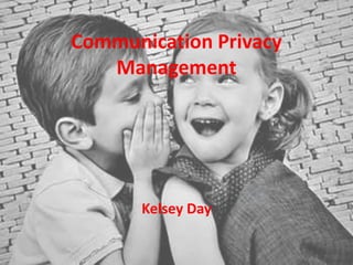 Communication Privacy
Management
Kelsey Day
 