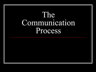The
Communication
Process
 
