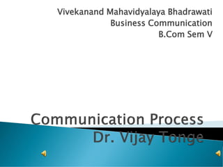 Vivekanand Mahavidyalaya Bhadrawati
Business Communication
B.Com Sem V
 