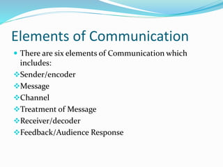 six elements of communication