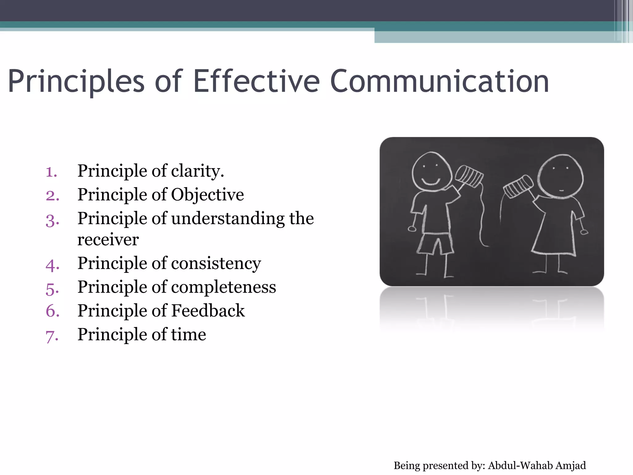 References
•   http://www.mbaknol.com/business-communication/principles-of-effective-communication/
•   http://businesscasestudies.co.uk/building-societies-association/the-importance-of-effective-
    communication/the-communication-process.html#ixzz2FnJbjNxZ
•
•   http://www.mindtools.com/CommSkll/CommunicationIntro.htm
•
•   http://www.enotes.com/business/q-and-a/understand-why-communication-important-work-
    220459
•
•   http://www.forbes.com/sites/mikemyatt/2012/04/04/10-communication-secrets-of-great-
    leaders/
•   http://www.betterhealth.vic.gov.au/bhcv2/bhcarticles.nsf/pages/Relationships_and_communic
    ation
 