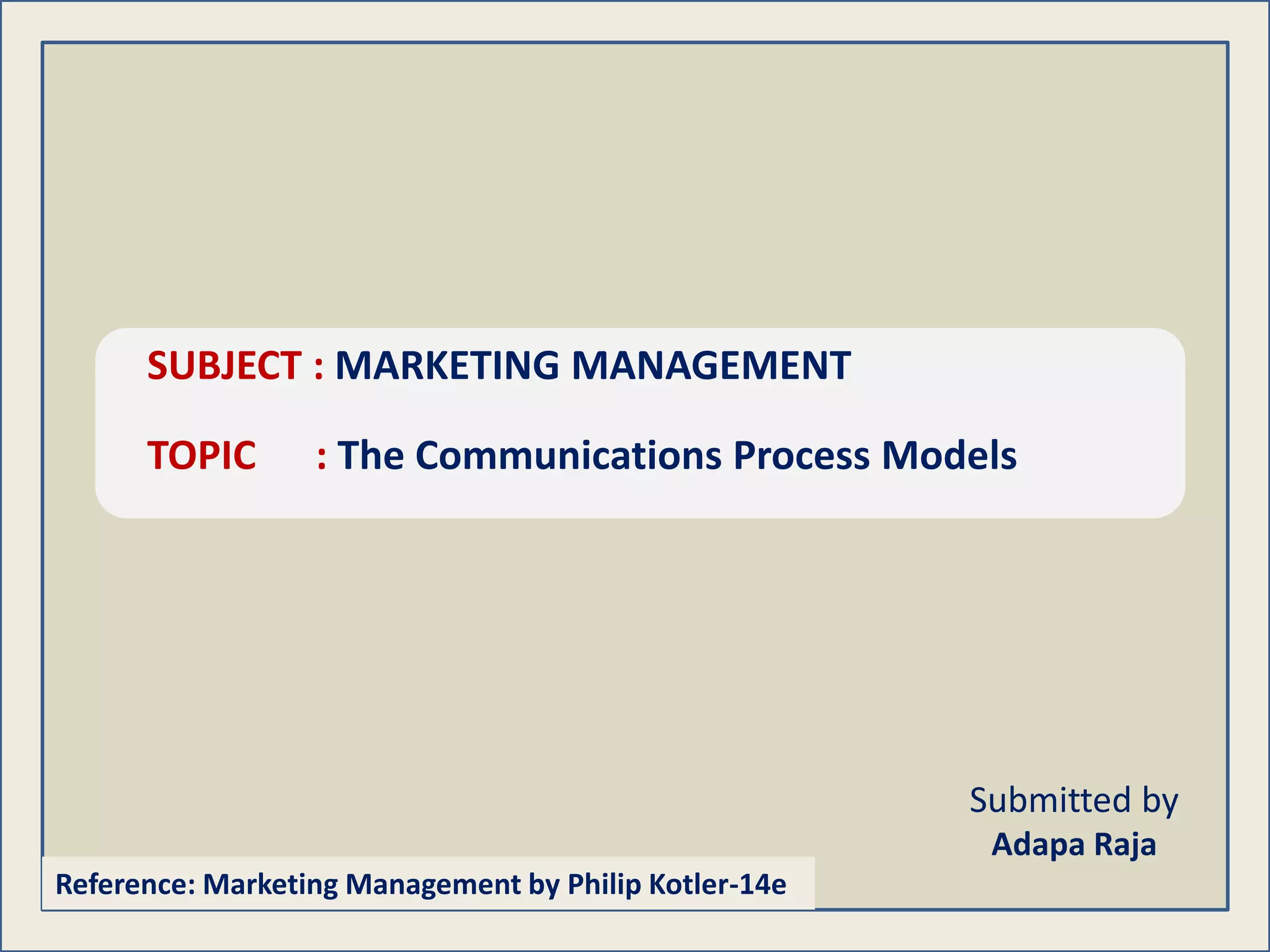 Communication Process Models | PPTX