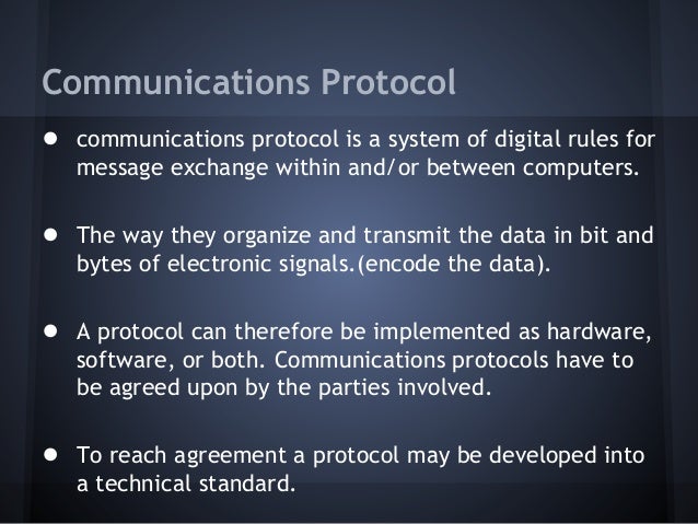 Communication protocol presentation