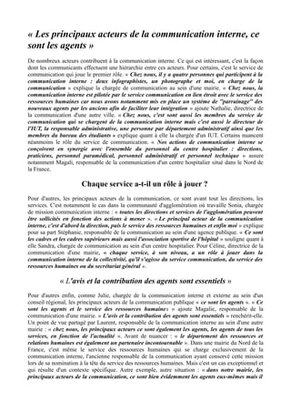 Les principaux acteurs de la communication interne | PDF