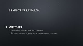 ELEMENTS OF RESEARCH:
-
-
 