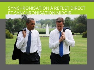 SYNCHRONISATION À REFLET DIRECT
ET SYNCHRONISATION MIROIR
 