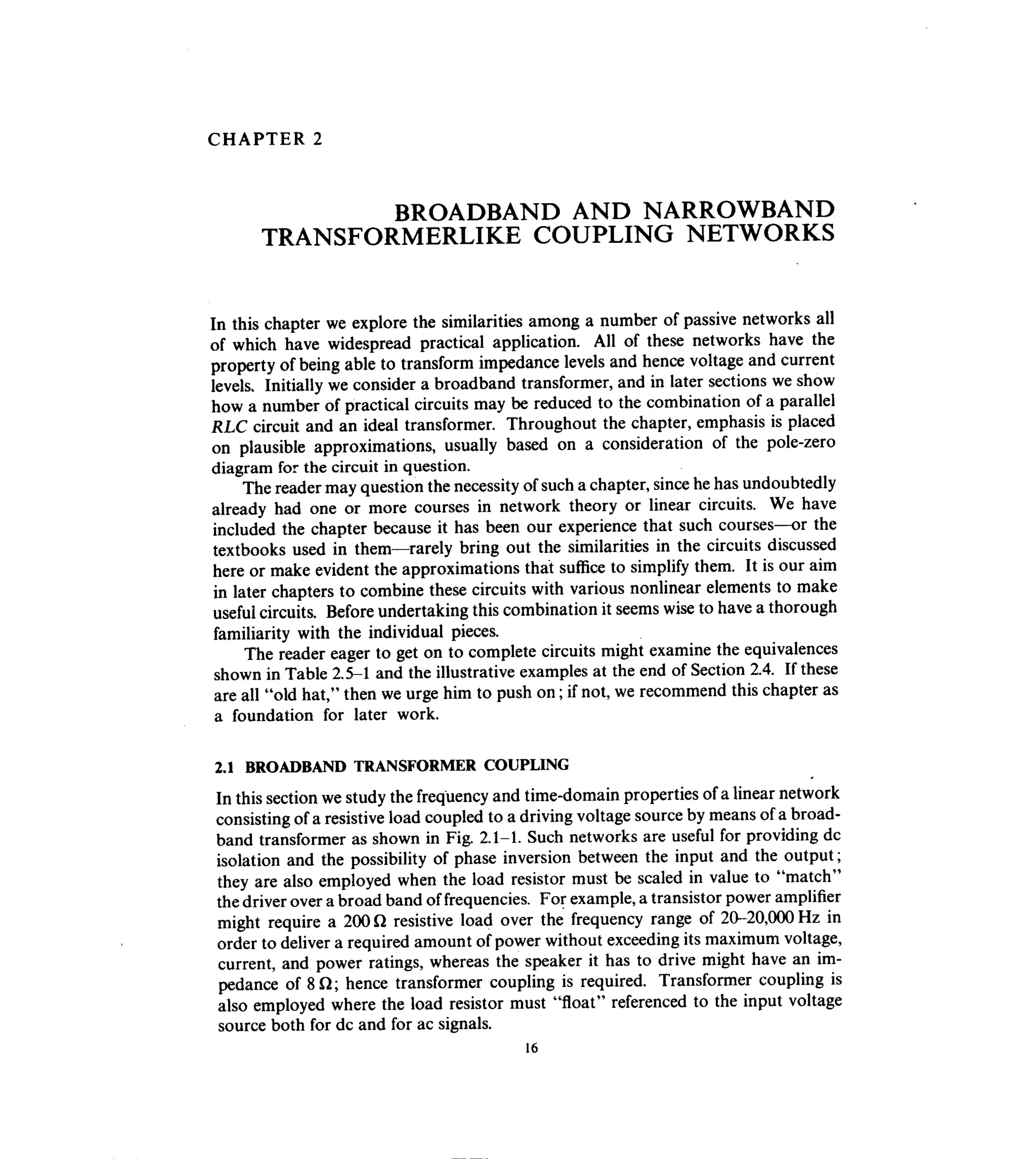 Communications circuits of clarke & hess