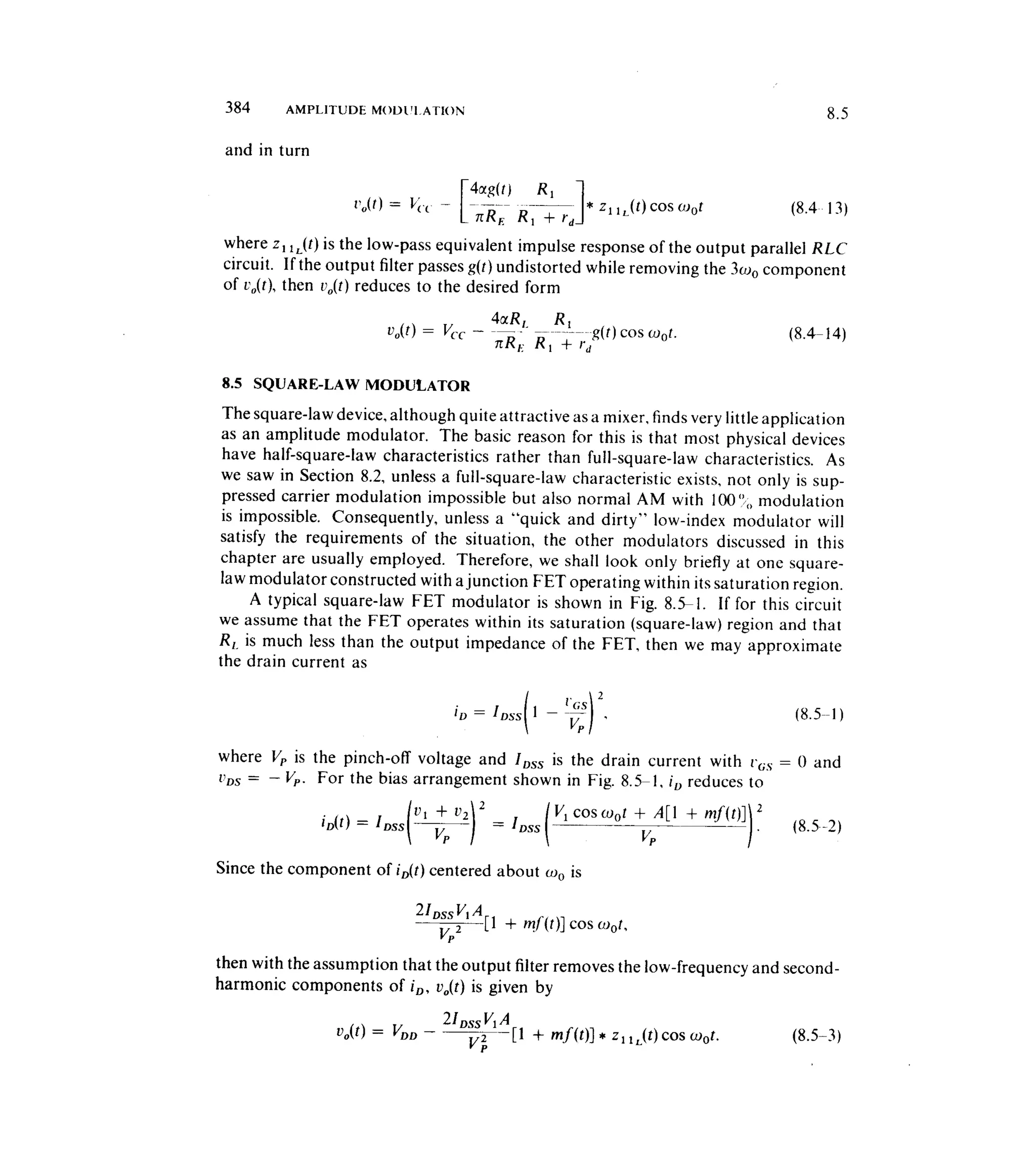 Communications circuits of clarke & hess