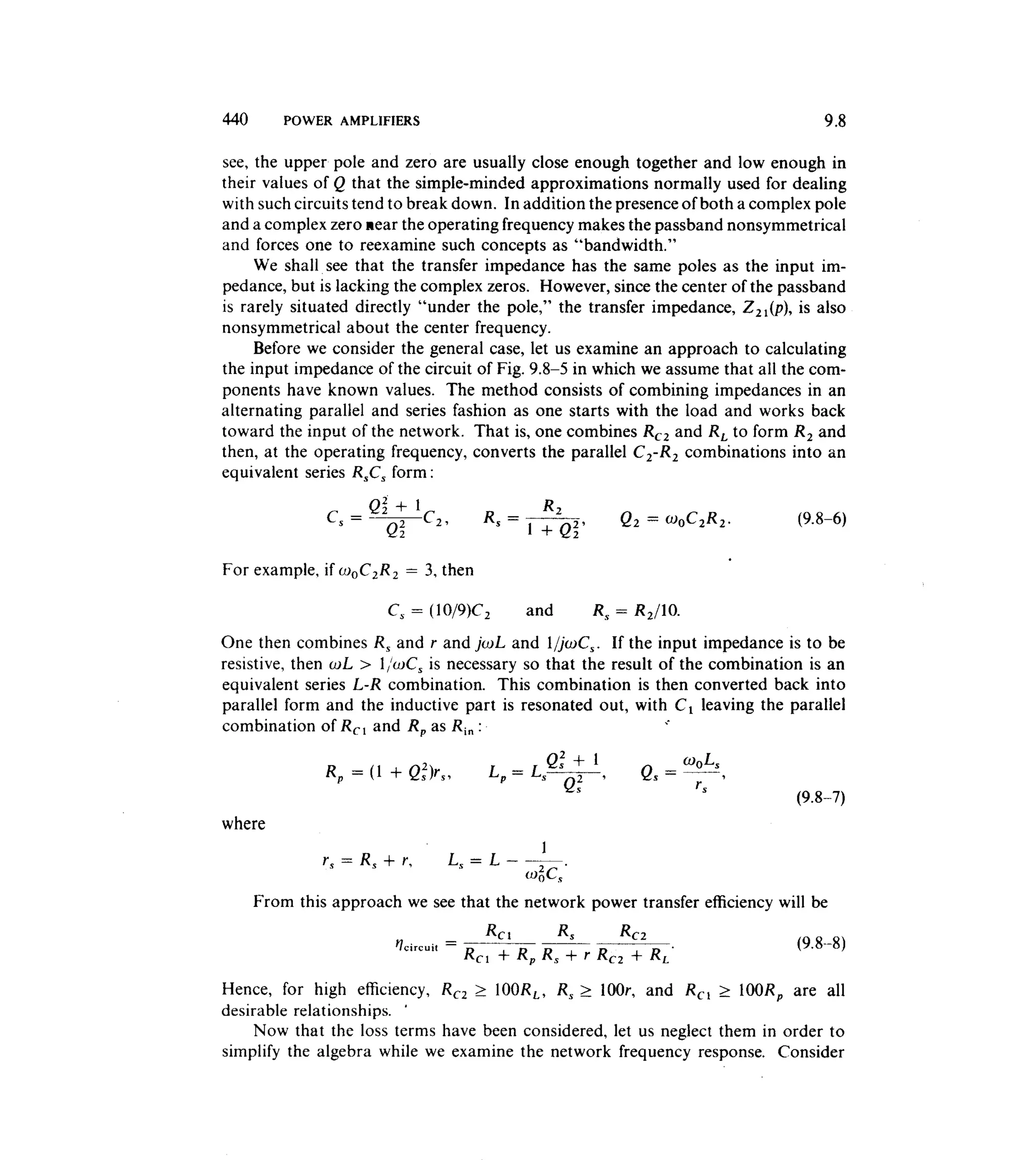 Communications circuits of clarke & hess