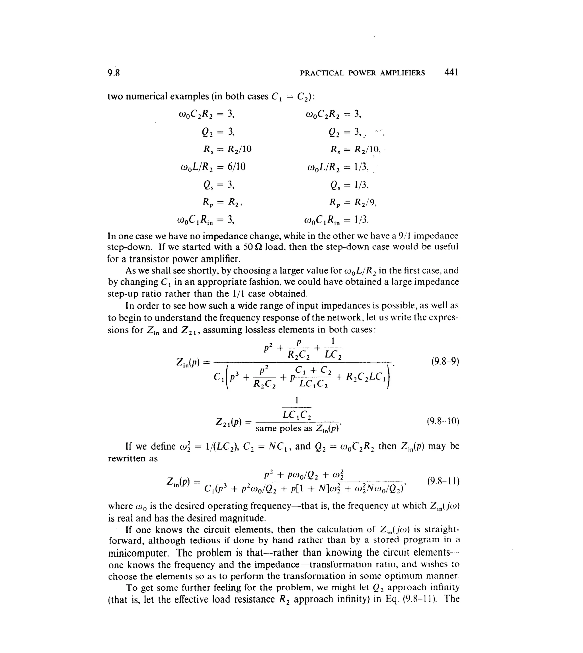 Communications circuits of clarke & hess