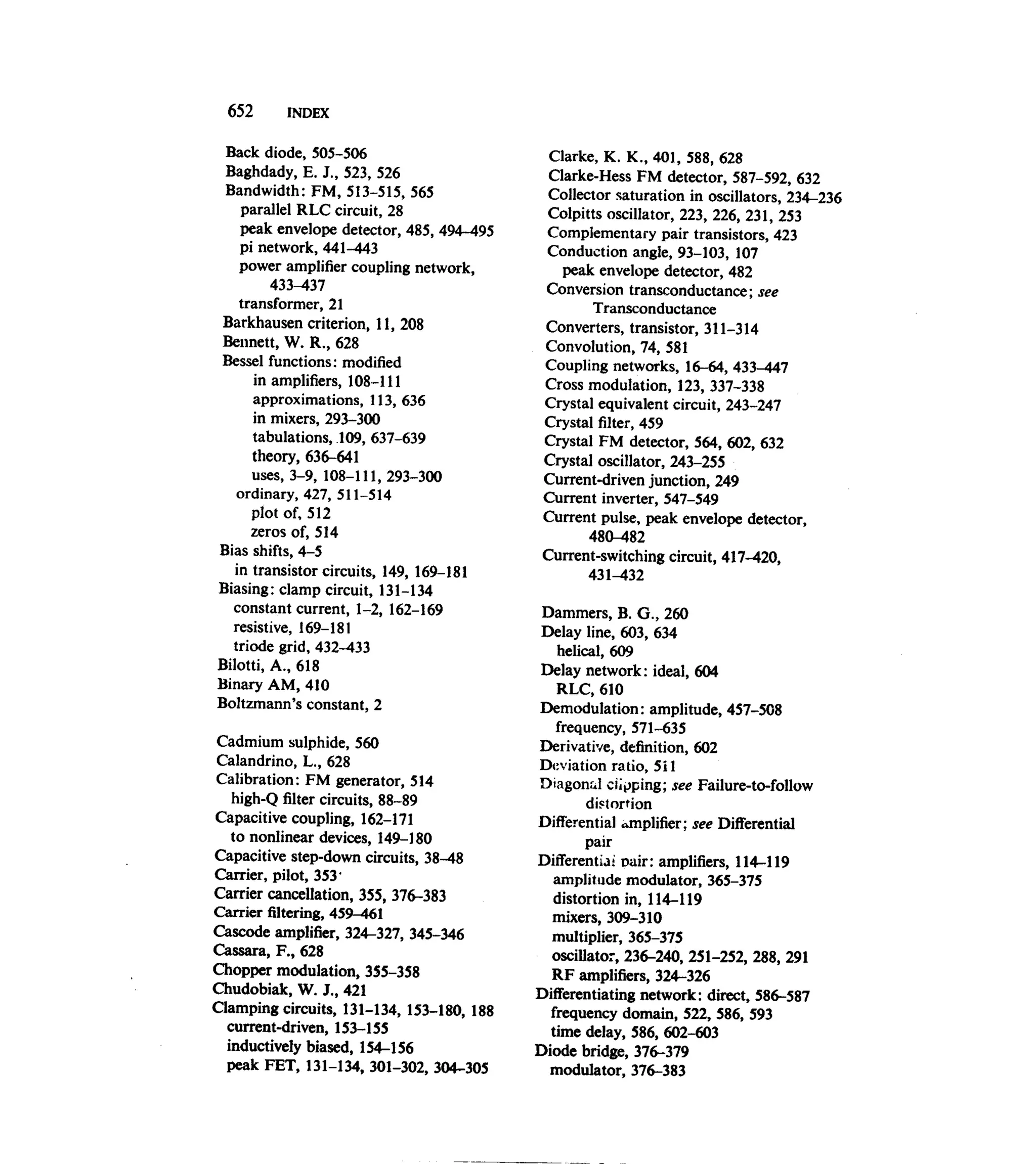 Communications circuits of clarke & hess